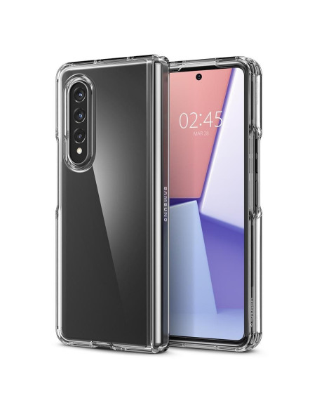 Transparent TPU-skal för Samsung Z Fold 3, visat framifrån med skärmen synlig