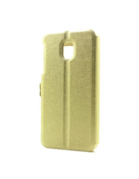 Guld flipfodral för Samsung J5 2017 med stängd framsida och texturerad yta