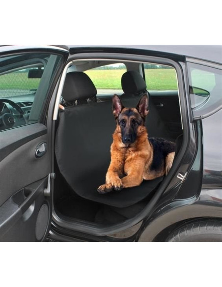 Hundfilt i bilen med en schäfer som ligger på den, svart färg och vattentätt material