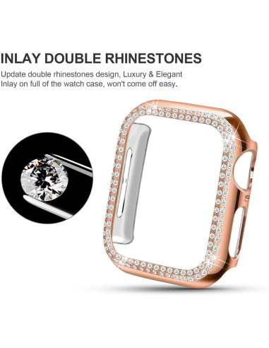 Apple Watch 40mm Series 4,5,6 &amp; SE Stötdämpande Skal Med Strass