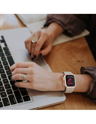 Apple Watch 40mm Series 4,5,6 &amp; SE Stötdämpande Skal Med Strass
