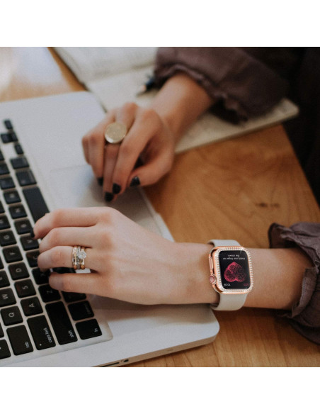 Apple Watch 40mm Series 4,5,6 &amp; SE Stötdämpande Skal Med Strass