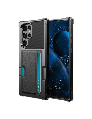 Samsung S22 Ultra Stöttåligt Skal med Kortfack Solid V2
