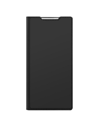 Svart Flipfodral Skin Pro för Samsung S22 Ultra, stängt med slät yta