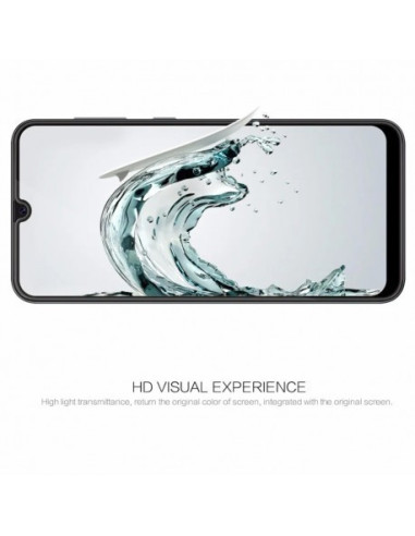 Närbild av Samsung A73 5G med härdat glas som visar skärmens klarhet och skydd