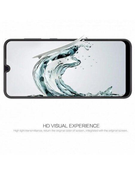 Närbild av Samsung A73 5G med härdat glas som visar skärmens klarhet och skydd