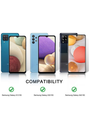 Närbild av härdat glas för Samsung A73 5G, med fokus på 2.5D design och transparent yta