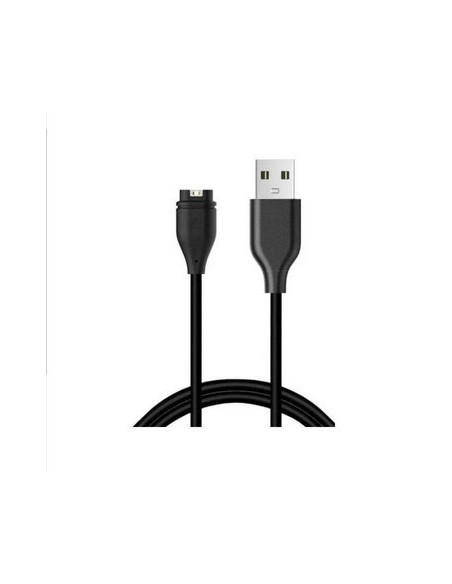 Svart USB-laddkabel för Garmin klockor med tydlig kontaktänd och sladd