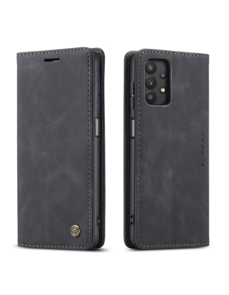 Samsung A53 5G flipfodral CaseMe sett från sidan, med stängd design och synlig konstläderfinish