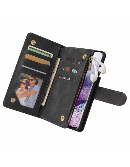 Samsung S21 FE Multifunktionellt Plånboksfodral Zipper 8-Fack
