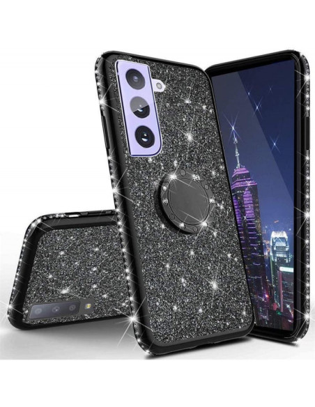 Samsung S21 FE Stötdämpande Skal med Ringhållare Strass