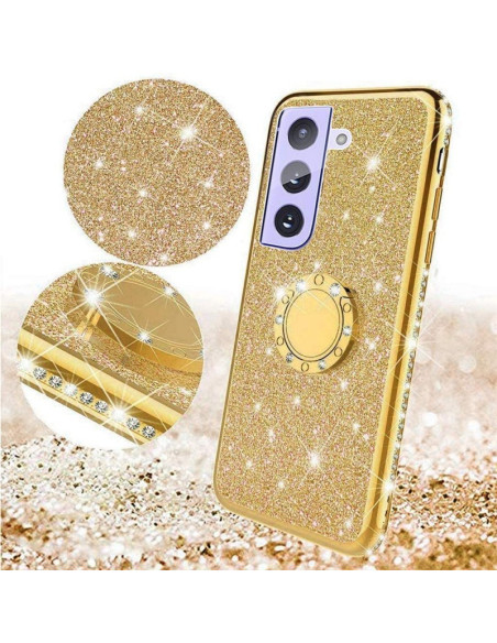 Samsung S21 FE Stötdämpande Skal med Ringhållare Strass