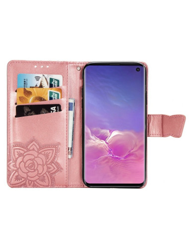 Samsung S10 Plus Plånboksfodral PU-Läder 4-FACK Motiv Fjäril