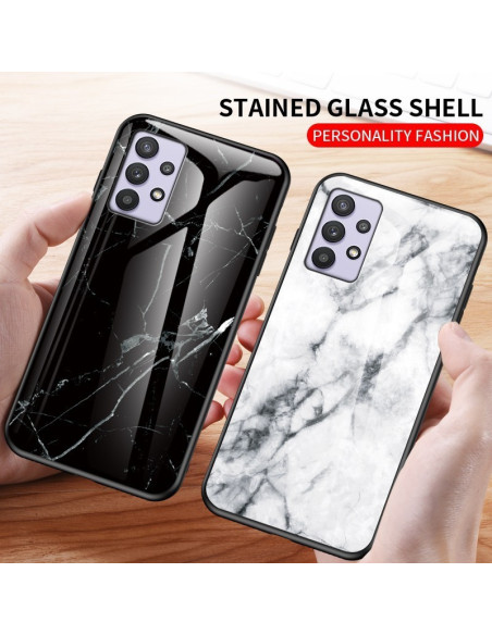 Samsung A13 4G Marmorskal 9H Härdat Glas Baksida Glassback V2