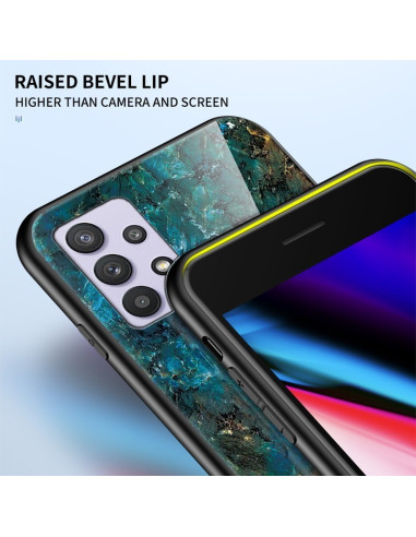 Samsung A13 4G Marmorskal 9H Härdat Glas Baksida Glassback V2