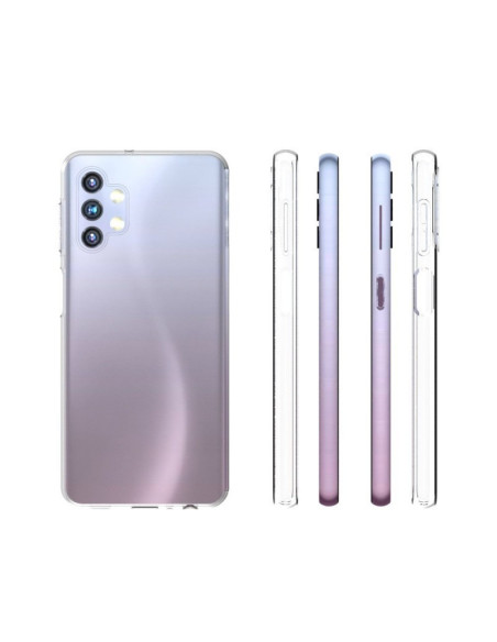 Transparent TPU-skal för Samsung A13 4G, visat från flera vinklar med fokus på design och passform