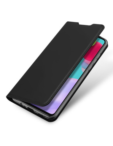 Svart flipfodral för Samsung A13 4G med öppet lock som visar skärmen