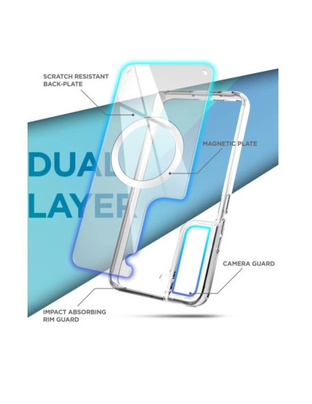 Samsung S22 Transparent Stötdämpande Skal MagSafe-Kompatibelt