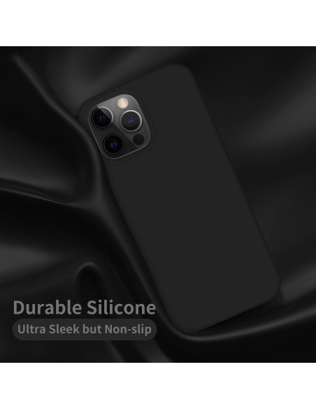 iPhone 13 Pro Gummibelagd Mattsvart Silikon Skal