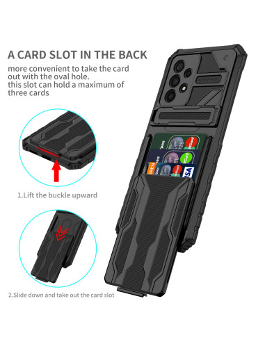 Samsung A13 4G Stöttåligt Skal Kickstand &amp; Kortfack ThinArmor V3