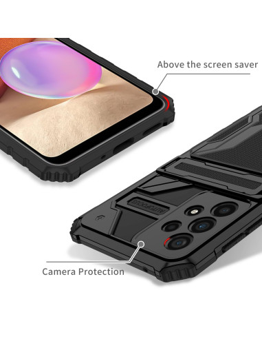 Samsung A72 4G / 5G Stöttåligt Skal Kickstand &amp; Kortfack ThinArmor V3