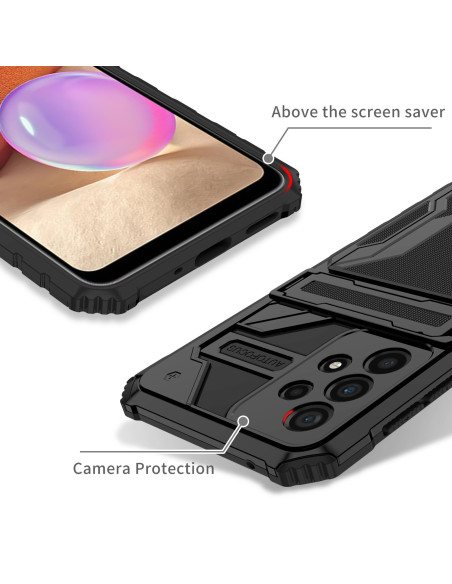 Samsung A72 4G / 5G Stöttåligt Skal Kickstand &amp; Kortfack ThinArmor V3