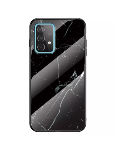 Marmorskal för Samsung A53 5G med svart och grå marmorering, sett från sidan