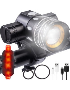 2-PACK T6 USB Uppladningsbar Cykellampa Fram & Bak