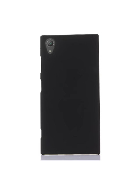 Mattsvart gummibelagt skal för Xperia XA1, sett bakifrån med kameraöppning