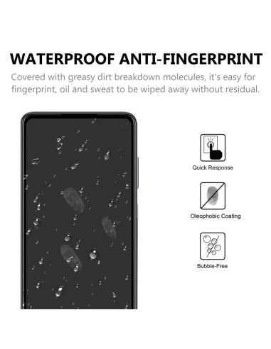 Samsung A52/A52s med härdat glas som visar vattenavvisande och fingeravtrycksskyddande egenskaper