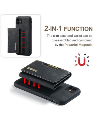 8-FACK iPhone 11 Stöttåligt Skal med Magnetisk Korthållare DG.MING Detach