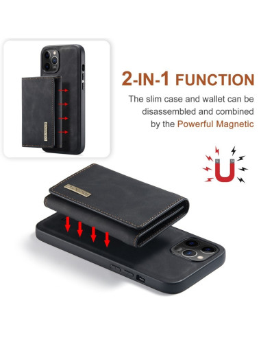 8-FACK iPhone 12 Pro Max Stöttåligt Skal med Magnetisk Korthållare DG.MING Detach