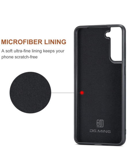 8-FACK Samsung S21 Stöttåligt Skal med Magnetisk Korthållare DG.MING Detach