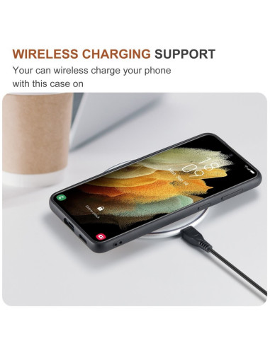 8-FACK Samsung S21 Stöttåligt Skal med Magnetisk Korthållare DG.MING Detach