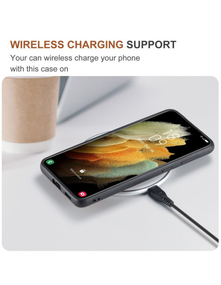 8-FACK Samsung S21 Stöttåligt Skal med Magnetisk Korthållare DG.MING Detach