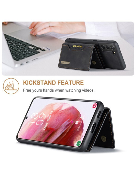 Samsung S22 skal med kickstand-funktion, visat framifrån med telefon monterad