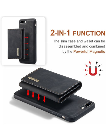 8-FACK iPhone 7 Plus / 8 Plus Stöttåligt Skal med Magnetisk Korthållare DG.MING Detach