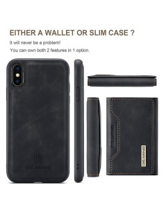 8-FACK iPhone XS Max Stöttåligt Skal med Magnetisk Korthållare DG.MING Detach