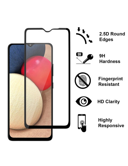 2-PACK Samsung A03s Härdat Glas 0.26mm 9H Fullframe