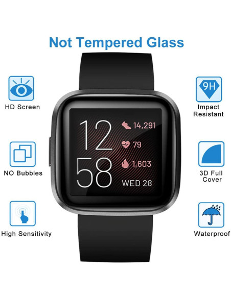 Fitbit Versa 2 FullFrame 3D Härdat Glas 0.2mm 9H