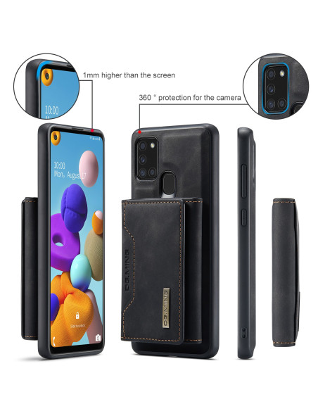 8-FACK Samsung A21s Stöttåligt Skal med Magnetisk Korthållare DG.MING Detach