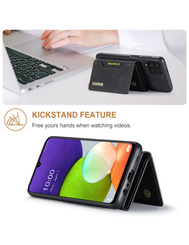 Samsung A22 4G skal med korthållare, visat med kickstand-funktion för videovisning