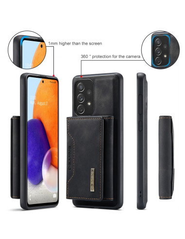 8-FACK Samsung A73 5G Stöttåligt Skal med Magnetisk Korthållare DG.MING Detach
