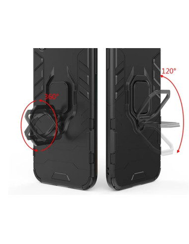 Närbild av OnePlus Nord N20 5G skal med ringhållare, visande hållarens vridfunktion