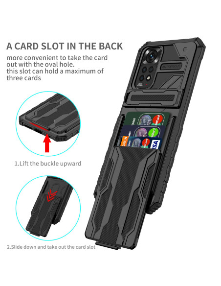 Xiaomi Redmi Note 11 / 11S Stöttåligt Skal Kickstand &amp; Kortfack ThinArmor V3