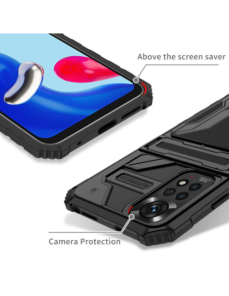 Xiaomi Redmi Note 11 / 11S Stöttåligt Skal Kickstand &amp; Kortfack ThinArmor V3