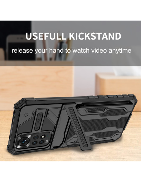 Xiaomi Redmi Note 11 / 11S Stöttåligt Skal Kickstand &amp; Kortfack ThinArmor V3