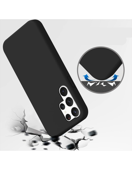 Samsung S22 Ultra Gummibelagd Mattsvart Silikon Skal
