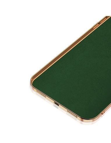 Samsung S21 Ultra skal med ringhållare, sedd från sidan med fokus på den gröna insidan