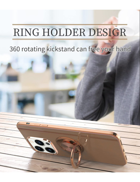 iPhone 13 Pro skalet Flawless med ringhållare, visat i användning med 360 graders kickstand